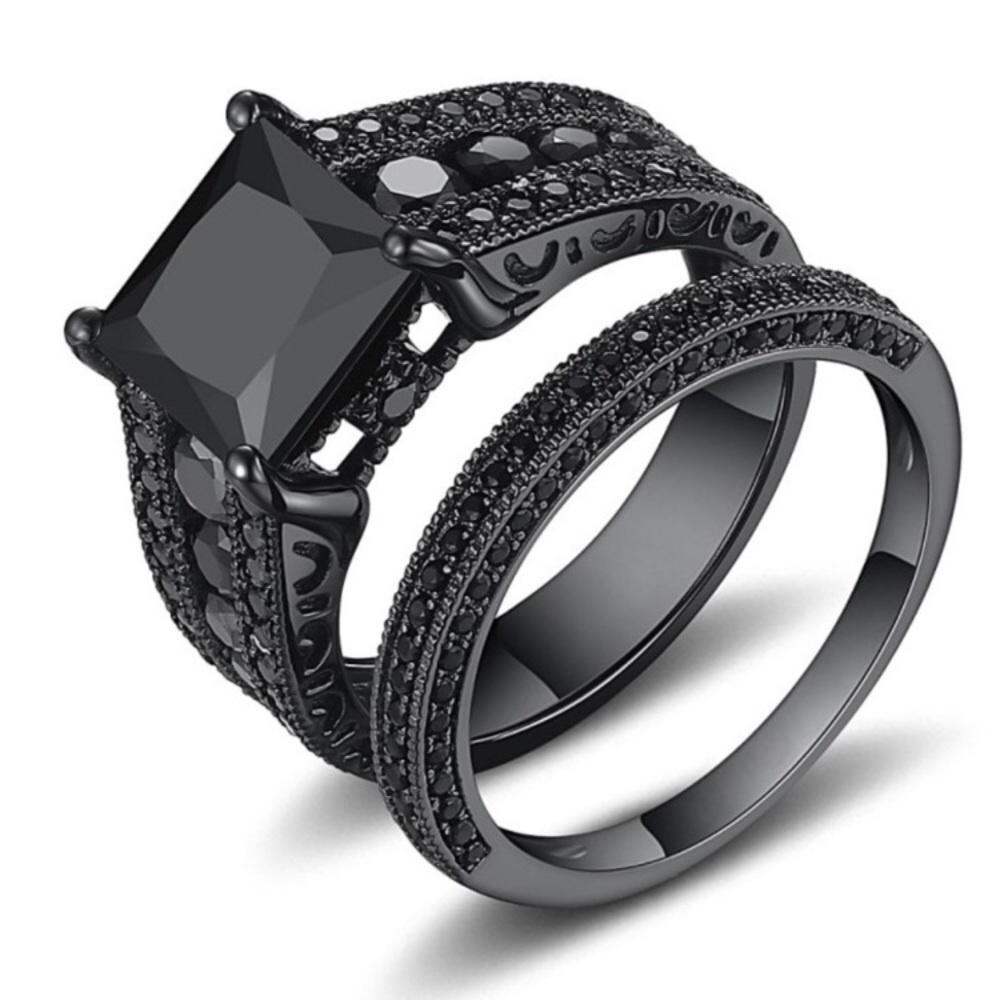 *NEW 💎18K BLACK SAPPHIRE STERLING SILVER RING - Picture 3 of 7